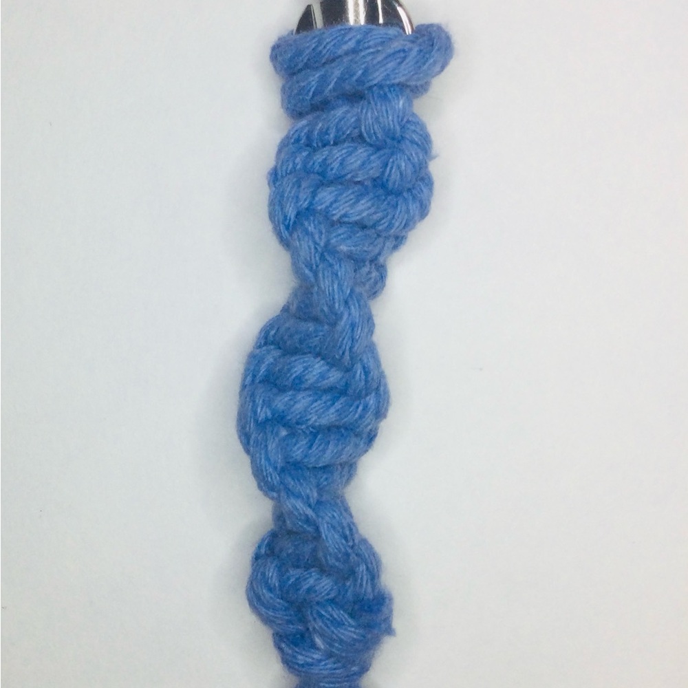 Blue Spiral Macrame Keychain Accessory - Picture 5 of 5